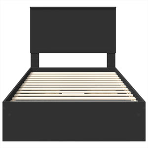 Letto con Contenitore Nero 100 x 200 cm Legno multistrato 3411237