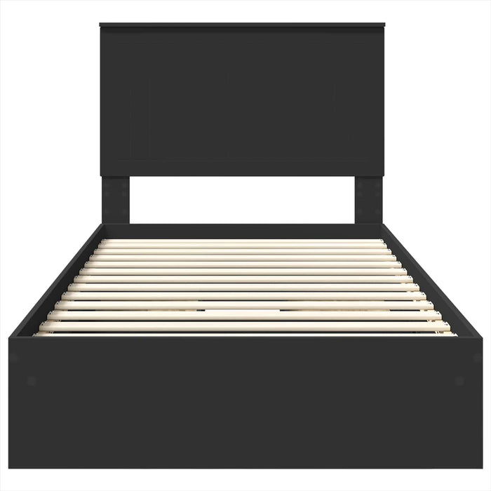 Letto con Contenitore Nero 100 x 200 cm Legno multistrato 3411237