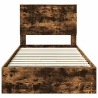 Letto con Contenitore con testiera Rovere fumé 100 x 200 cm 3411240