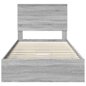 Letto con Contenitore con testiera Grigio Sonoma 100 x 200 cm 3411241
