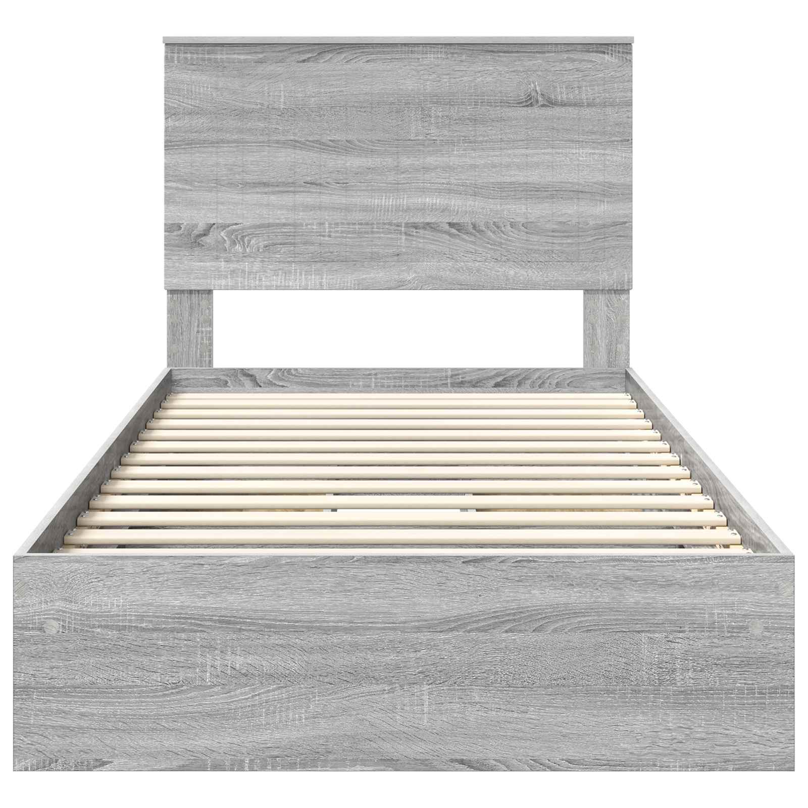 Letto con Contenitore con testiera-Struttura Letto con contenitore Grigio Sonoma 100 x 200 cm 837275