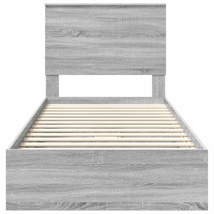 Letto con Contenitore con testiera Grigio Sonoma 90 x 200 cm 3411248