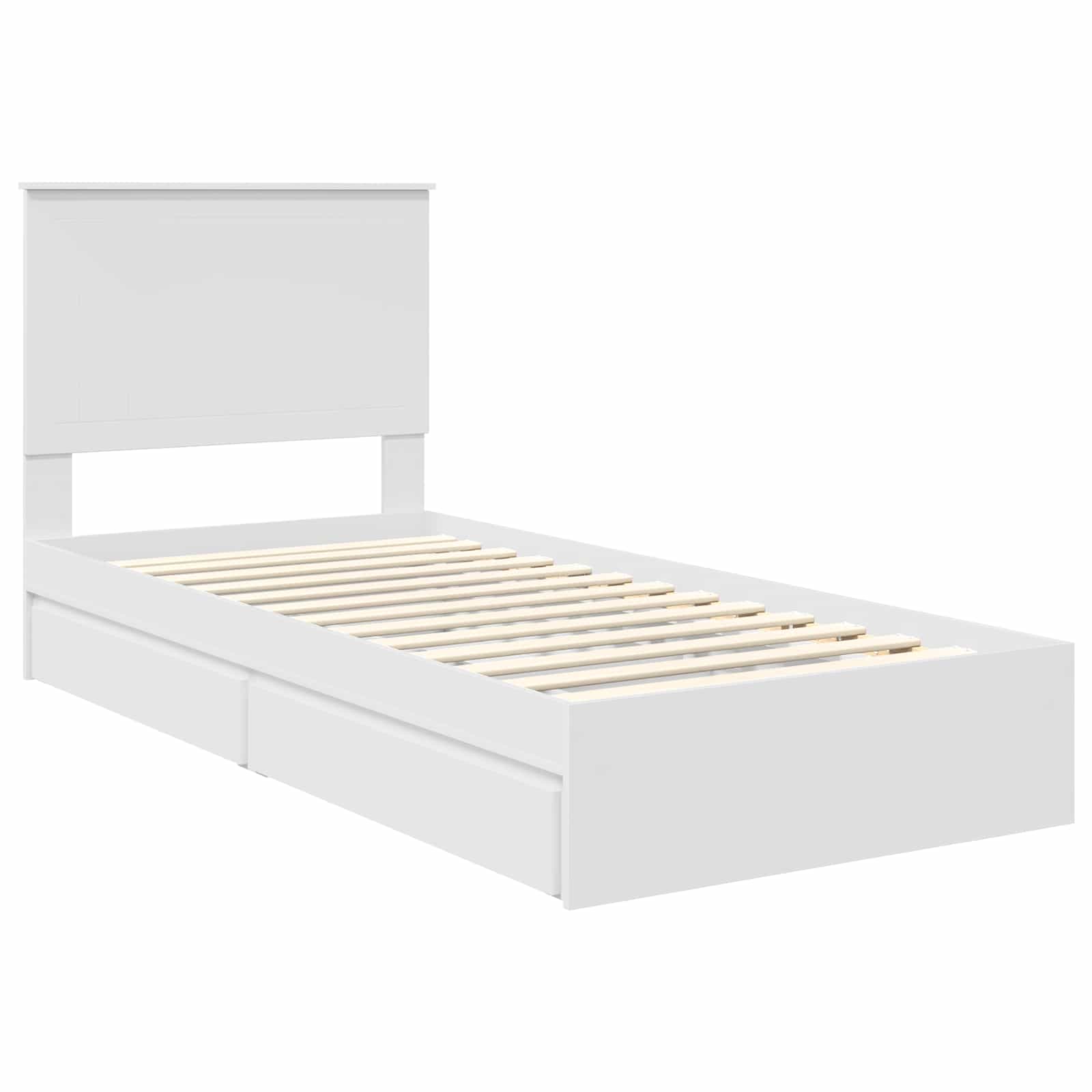 Letto con Contenitore Bianco 90 x 190 cm Legno multistrato 3411250