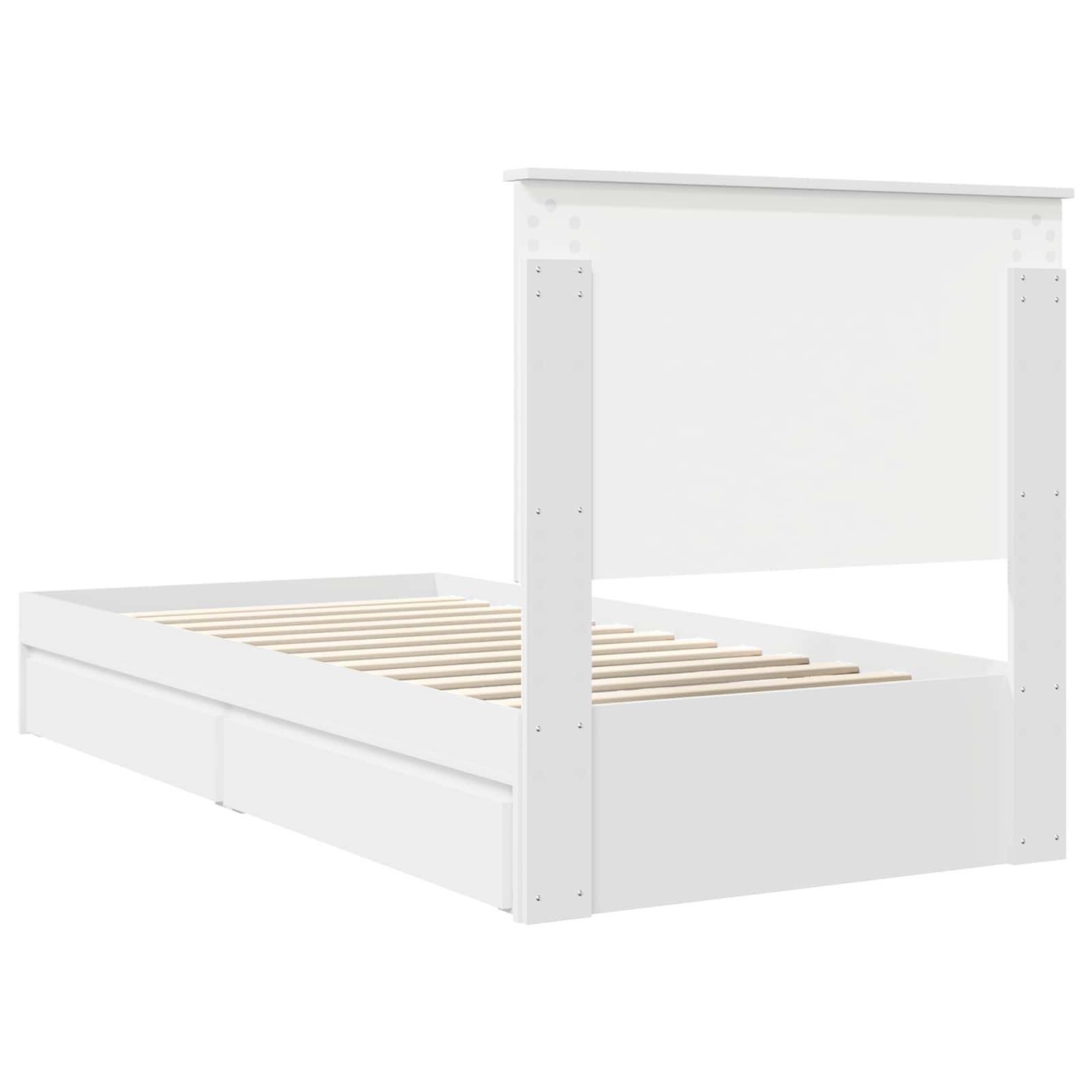 Letto con Contenitore Bianco 90 x 190 cm Legno multistrato 3411250