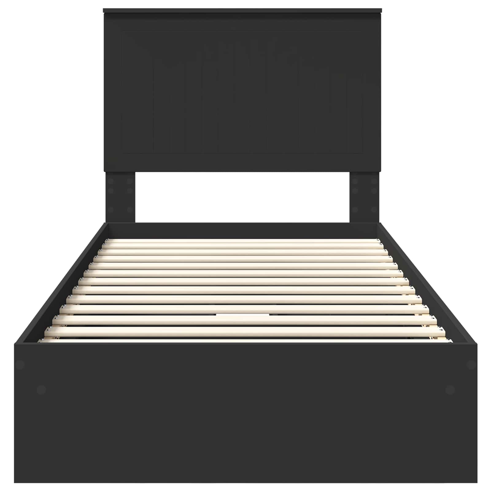 Letto con Contenitore Nero 90 x 190 cm Legno multistrato 3411251