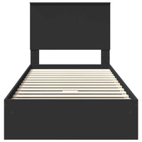 Letto con Contenitore Nero 90 x 190 cm Legno multistrato 3411251