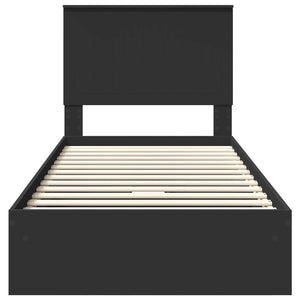 Letto con Contenitore Nero 90 x 190 cm Legno multistrato 3411251