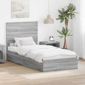 Letto con Contenitore con testiera Grigio Sonoma 90 x 190 cm 3411255