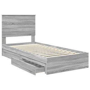 Letto con Contenitore con testiera Grigio Sonoma 90 x 190 cm 3411255