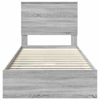 Letto con Contenitore con testiera Grigio Sonoma 90 x 190 cm 3411255