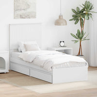 Letto con Contenitore Bianco 75 x 190 cm Legno multistrato 3411257