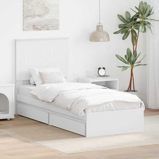 Letto con Contenitore Bianco 75 x 190 cm Legno multistrato 3411257