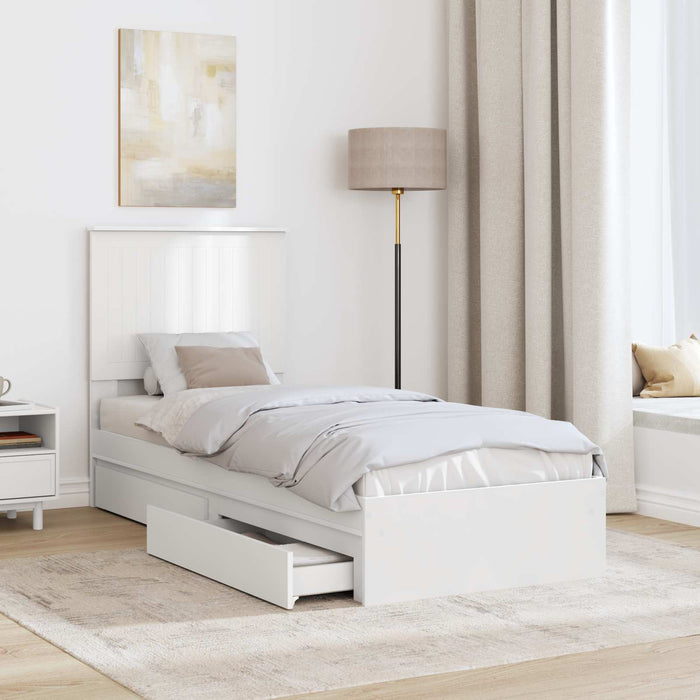 Letto con Contenitore Bianco 75 x 190 cm Legno multistrato 3411257