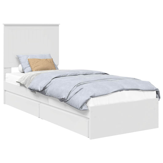 Letto con Contenitore Bianco 75 x 190 cm Legno multistrato 3411257