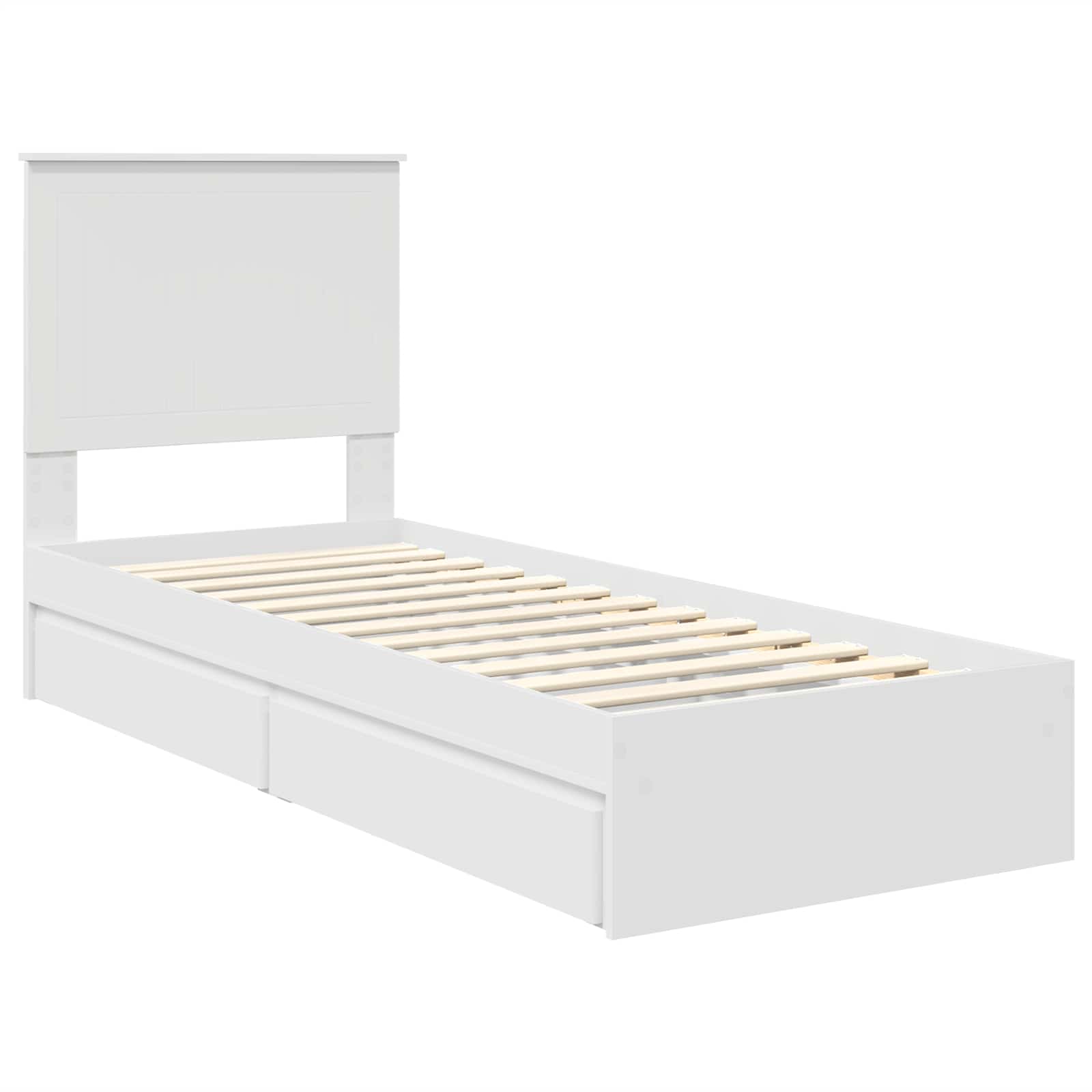 Letto con Contenitore Bianco 75 x 190 cm Legno multistrato 3411257