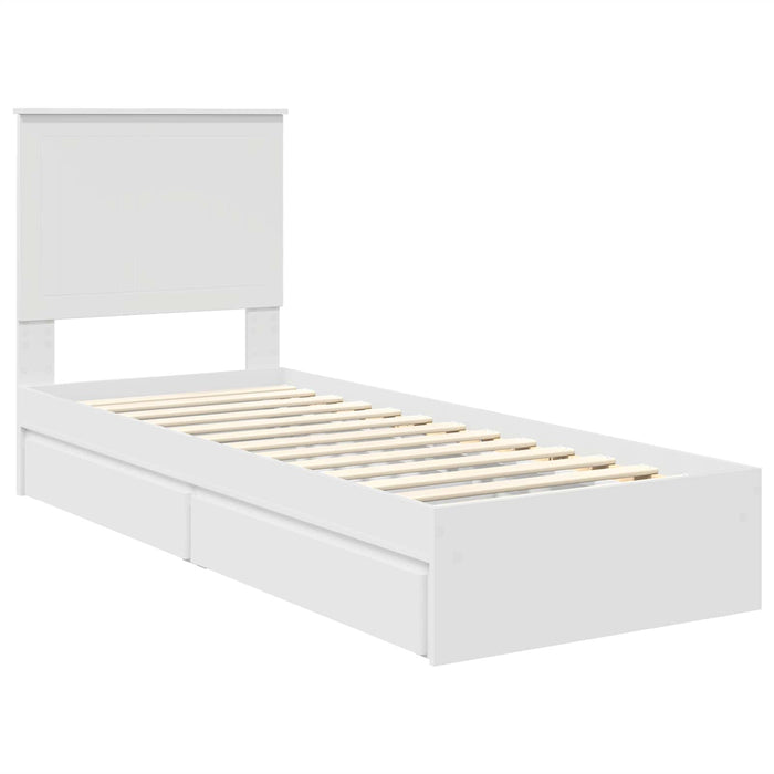 Letto con Contenitore Bianco 75 x 190 cm Legno multistrato 3411257