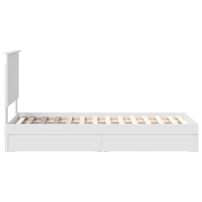Letto con Contenitore Bianco 75 x 190 cm Legno multistrato 3411257