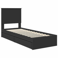 Letto con Contenitore Nero 75 x 190 cm Legno multistrato 3411258