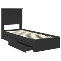 Letto con Contenitore Nero 75 x 190 cm Legno multistrato 3411258