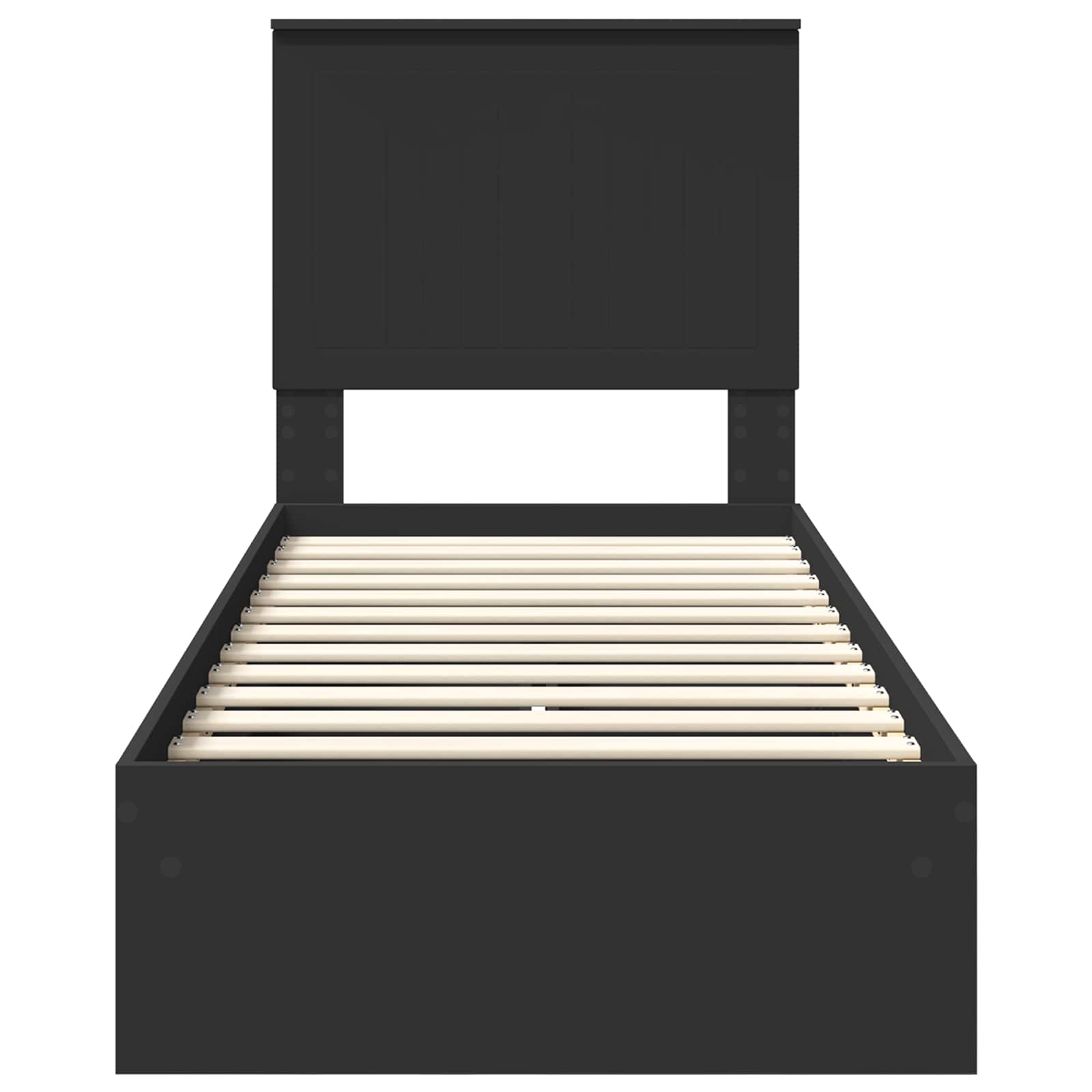 Letto con Contenitore Nero 75 x 190 cm Legno multistrato 3411258