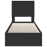 Letto con Contenitore Nero 75 x 190 cm Legno multistrato 3411258