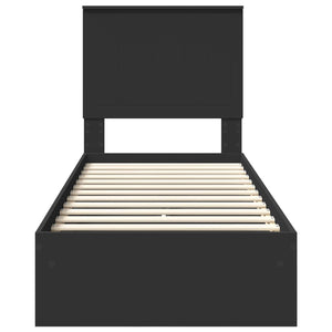 Letto con Contenitore Nero 75 x 190 cm Legno multistrato 3411258