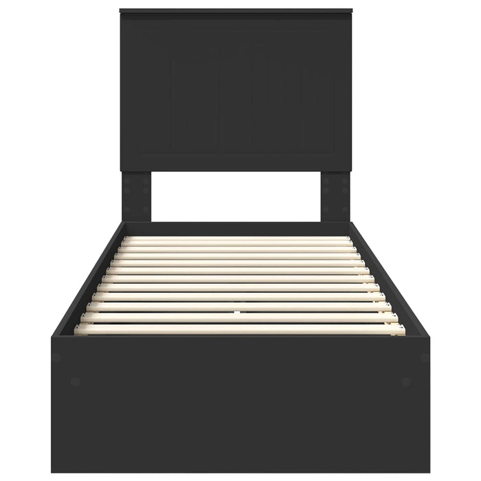 Letto con Contenitore Nero 75 x 190 cm Legno multistrato 3411258
