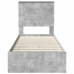 Letto con Contenitore con testiera Grigio cemento 75 x 190 cm 3411260