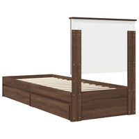 Letto con Contenitore con testiera Rovere Marrone 75 x 190 cm 3411263