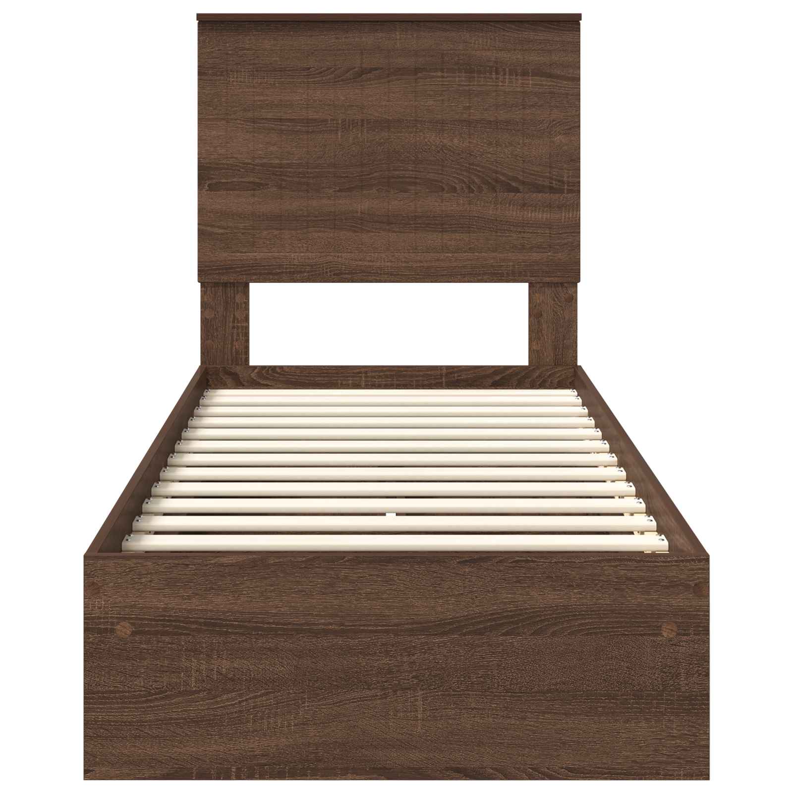 Letto con Contenitore con testiera Rovere Marrone 75 x 190 cm 3411263