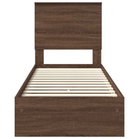 Letto con Contenitore con testiera Rovere Marrone 75 x 190 cm 3411263