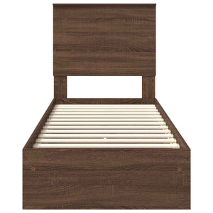 Letto con Contenitore con testiera Rovere Marrone 75 x 190 cm 3411263