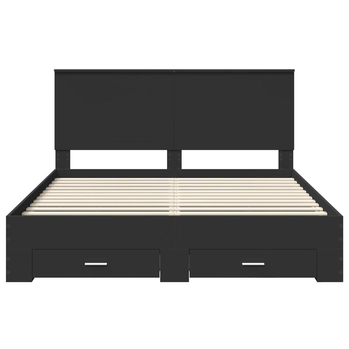 Struttura del letto Nero 160 x 200 cm Legno multistrato 3411281
