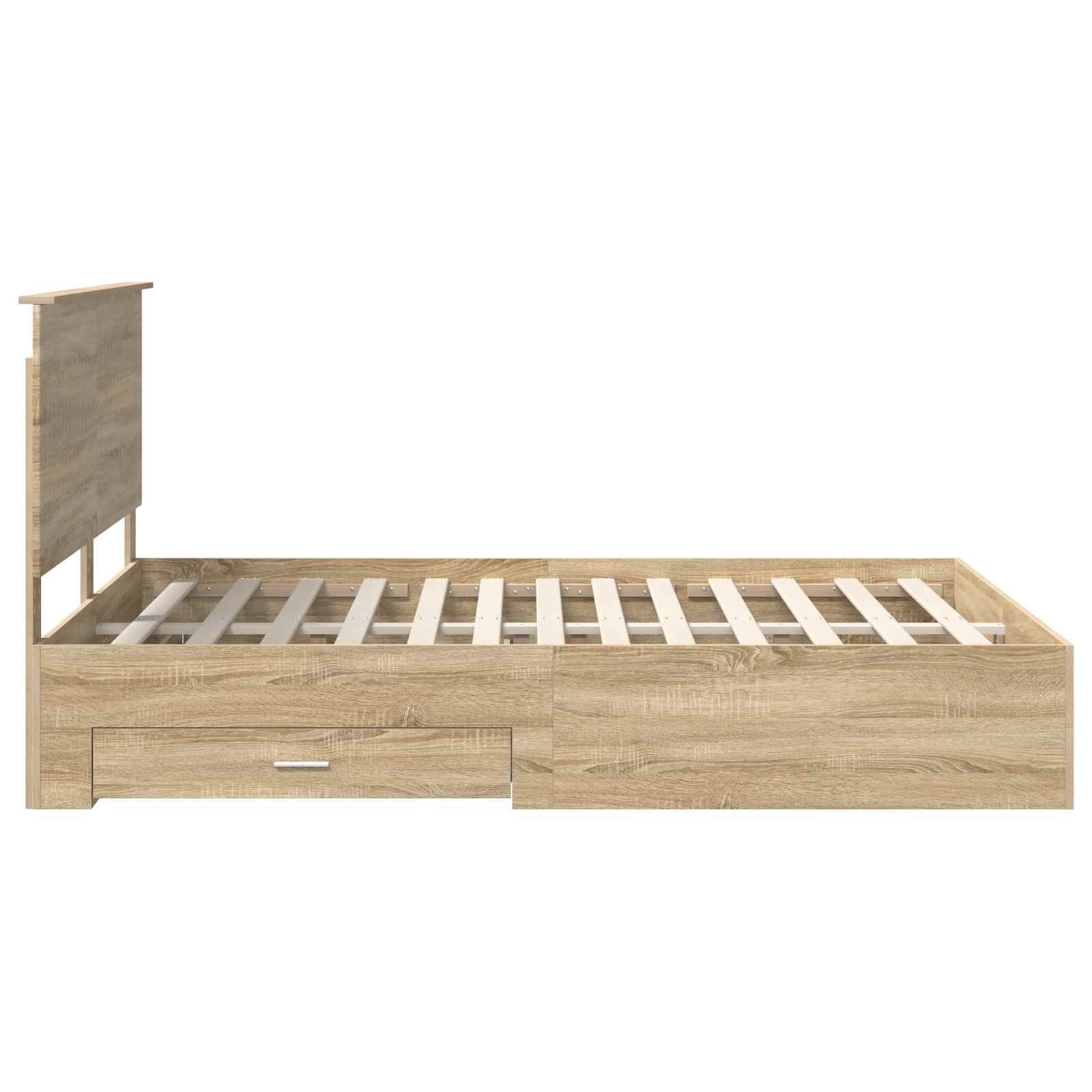 Struttura del letto con testiera-Giroletto con Testiera Rovere Sonoma 150 x 200 cm 563463