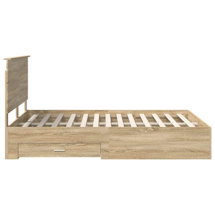 Struttura del letto con testiera-Giroletto con Testiera Rovere Sonoma 150 x 200 cm 563463