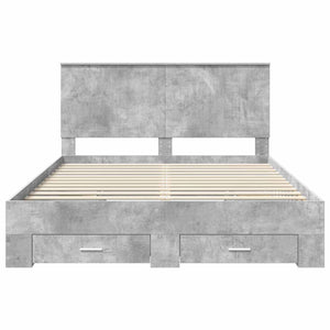 Struttura del letto con testiera Grigio cemento 150 x 200 cm 3411292
