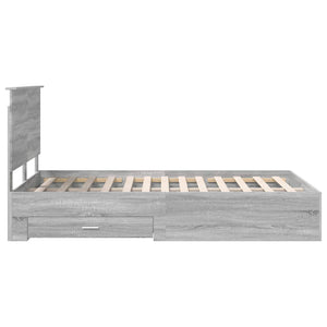 Struttura del letto con testiera-Giroletto con Testiera Grigio Sonoma 120 x 190 cm 849929