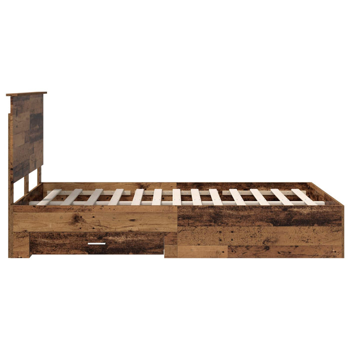 Struttura del letto con testiera-Giroletto con Testiera Legno vecchio 120 x 190 cm 600603