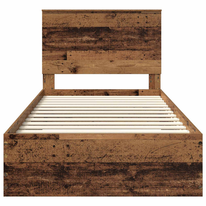 Struttura del letto con testiera-Giroletto con Testiera Legno vecchio 100 x 200 cm 851264
