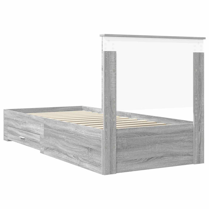 Struttura del letto Grigio Sonoma 90 x 200 cm Legno multistrato 3411355