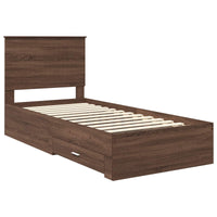 Struttura del letto Rovere Marrone e Argento 90 x 190 cm 3411365