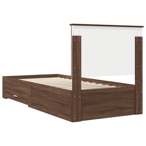 Struttura del letto Rovere Marrone e Argento 90 x 190 cm 3411365