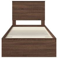 Struttura del letto Rovere Marrone e Argento 90 x 190 cm 3411365