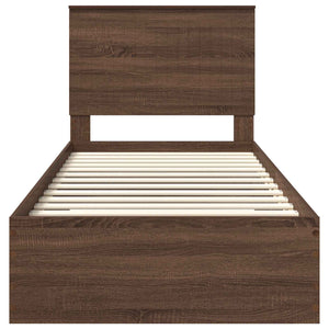 Struttura del letto Rovere Marrone e Argento 90 x 190 cm 3411365