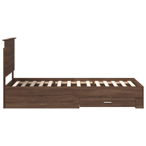 Struttura del letto Rovere Marrone e Argento 90 x 190 cm 3411365