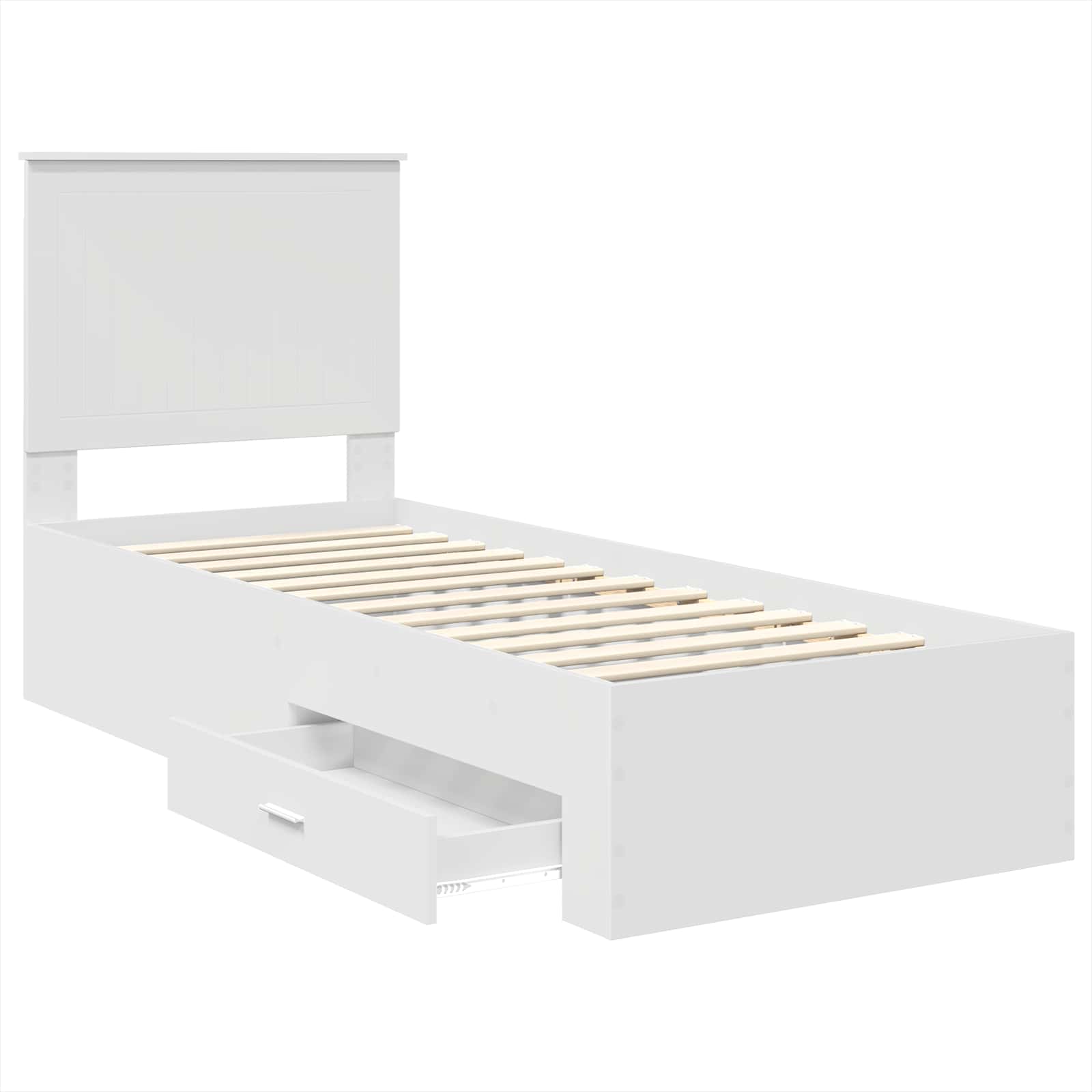 Struttura del letto con testiera-Giroletto con Testiera Bianco e Argento 75 x 190 cm 115725