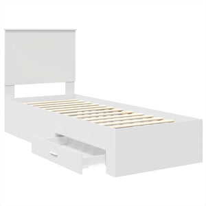 Struttura del letto con testiera-Giroletto con Testiera Bianco e Argento 75 x 190 cm 115725