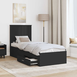 Struttura del letto con testiera-Giroletto con Testiera Nero e Argento 75 x 190 cm 703098