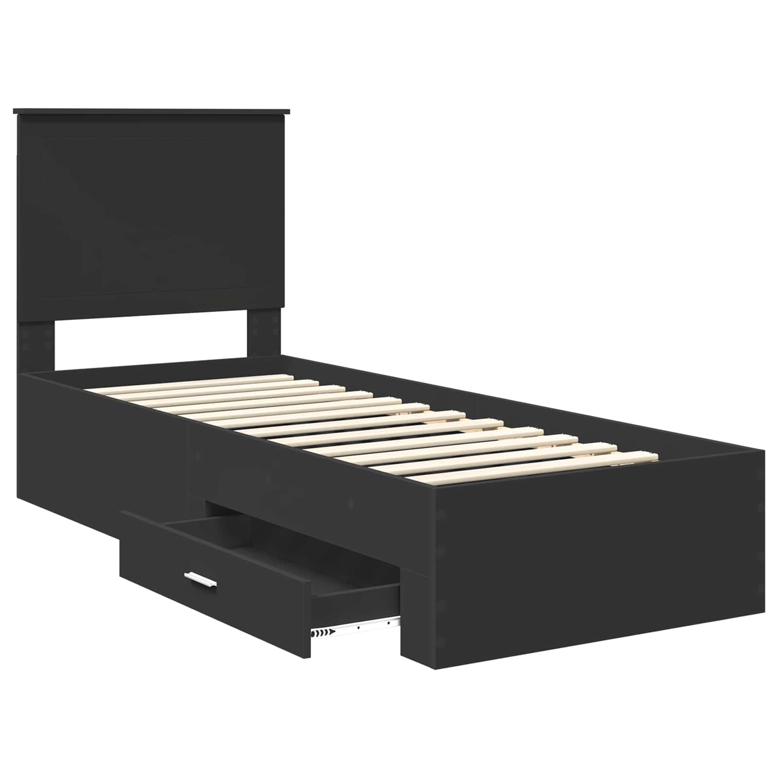 Struttura del letto con testiera-Giroletto con Testiera Nero e Argento 75 x 190 cm 703098