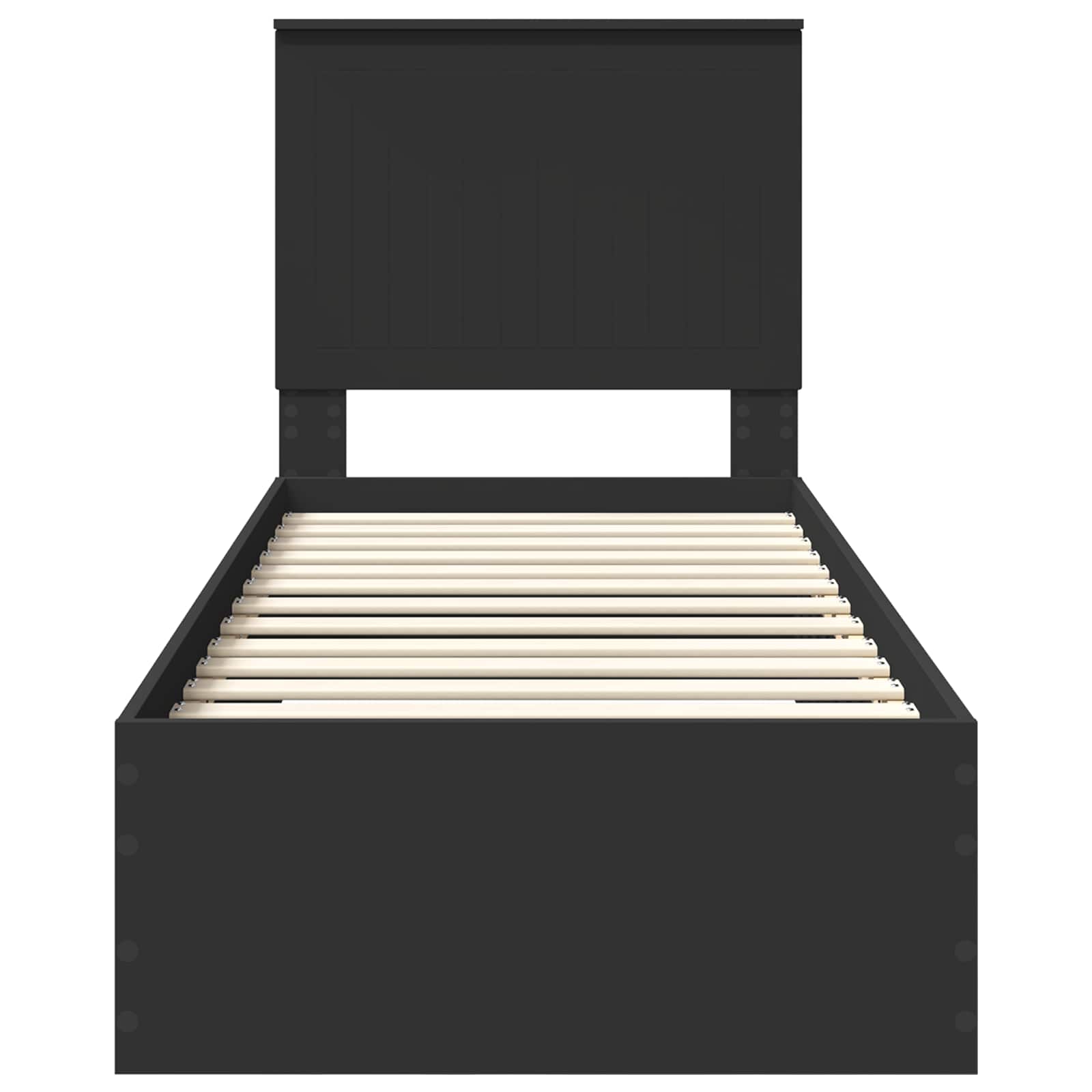 Struttura del letto con testiera-Giroletto con Testiera Nero e Argento 75 x 190 cm 703098